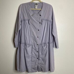 Prairie Underground Cotton Button‎ Up Dress Lightweight Purple Size M